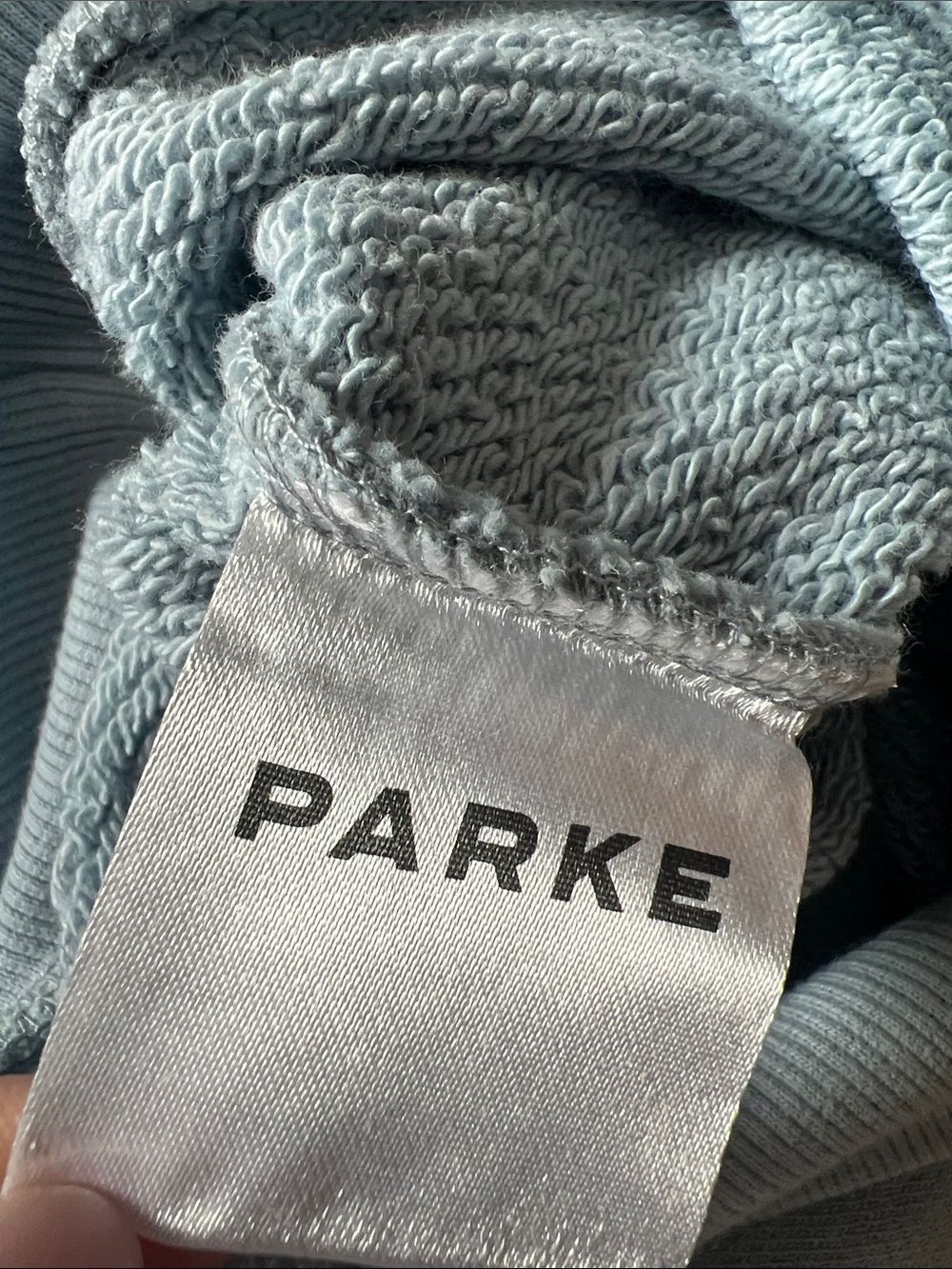 Parke Salty Light Blue Heritage Mockneck Sweatshirt Size S/M NWT New In Bag - Picture 5 of 6